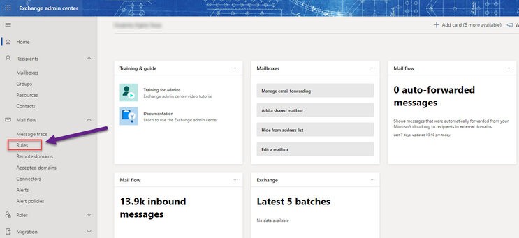 Office 365 mail flow rules