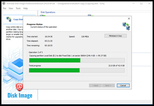 disk copy progress