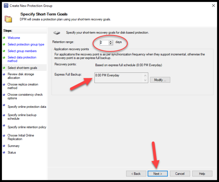 On-prem Retention settings