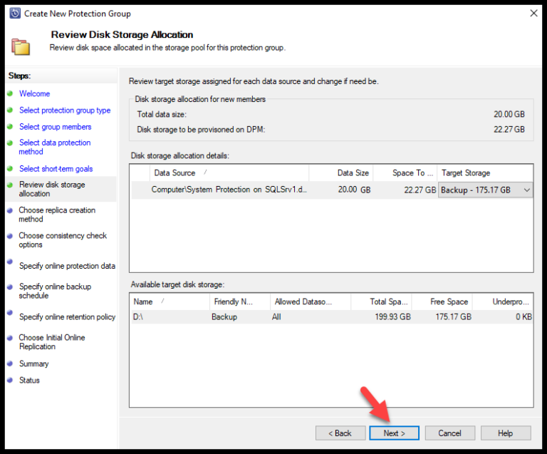 Review disk storage