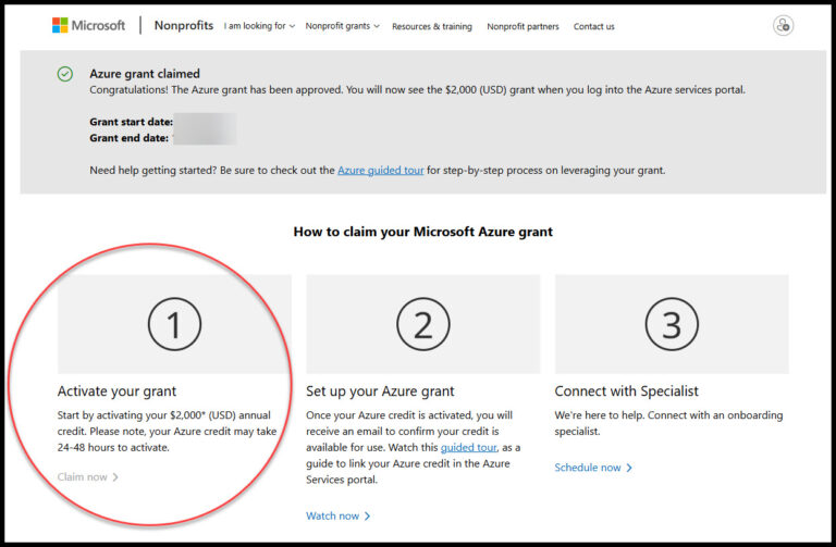 Choose claim now to get your azure grant renewed.
